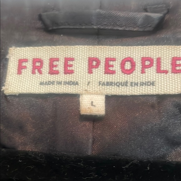 Free People Black Vest with White Embroidery crop vest - Picture 3 of 3